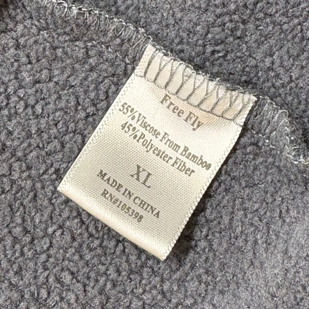 Free Fly Mens Bamboo Fleece‎ Snap Neck Pullover Charcoal Gray XL Performance XL